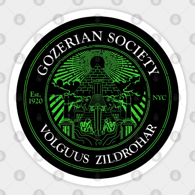 Gozerian Society - Green Slime Variant Sticker by eightballart